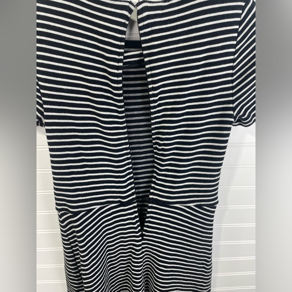 Madewell Black and White Gallerist Fit & Flare Striped Knitted Sweater Dress M - Picture 5 of 12